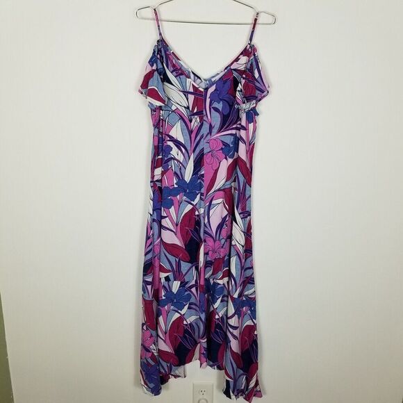 TOMMY BAHAMA Women Oasis Blossoms Dress Sz XL Blue Monday Floral Beach Vaca - Picture 4 of 9